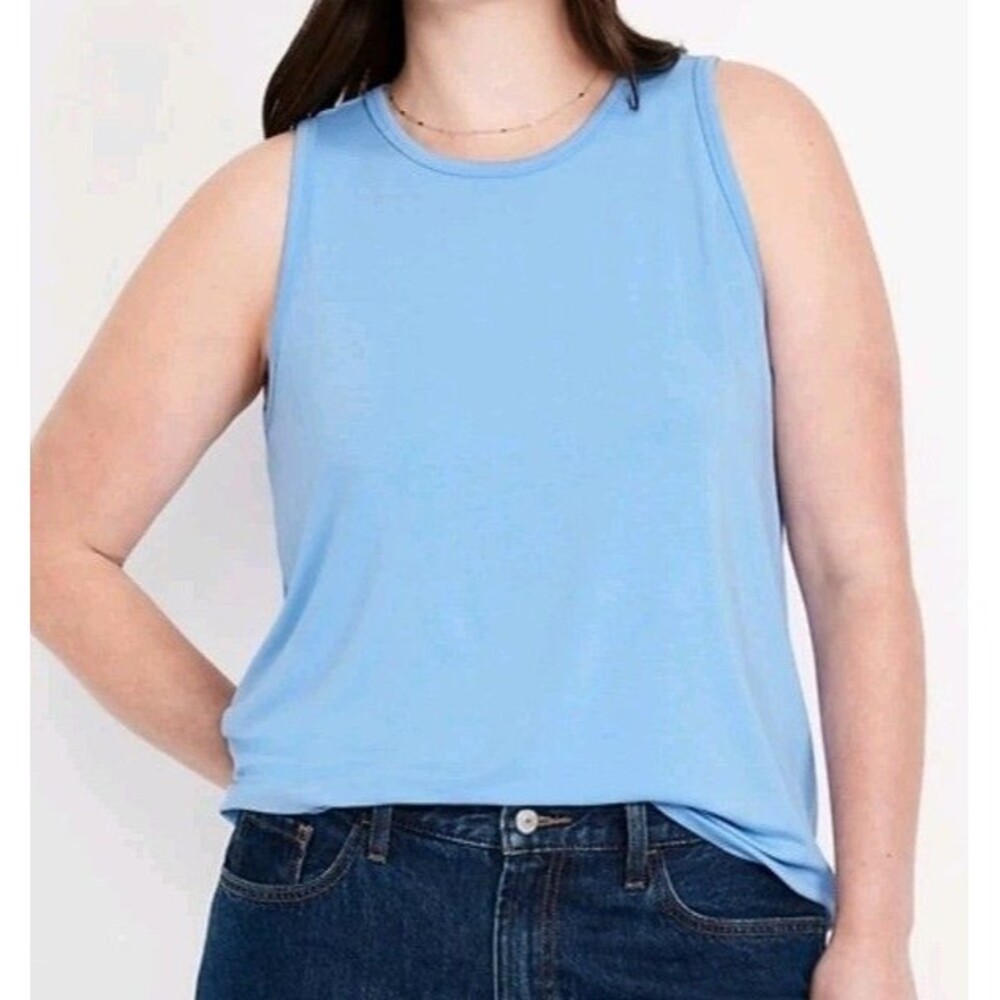 NWT Women's Old Navy Luxe Sleeveless Top Size L Blue N6